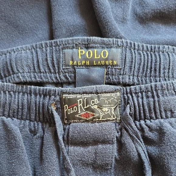 Polo Ralph Lauren Mens Dark Blue Cotton Joggers. Size Medium - Picture 2 of 6